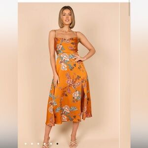Petal and Pup Alejandra Orange Floral Slip Dress